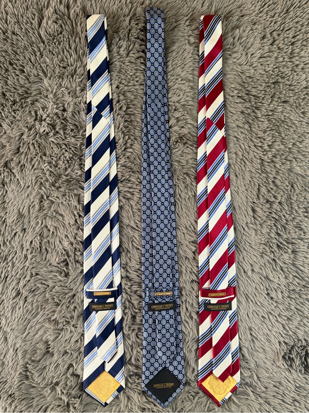 Donald J Trump Signature Collection Men’s Silk Ties Lot of 3 Red Blue Striped